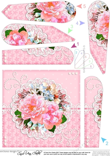 A Touch of Elegance Flowers, Lace & Pearls Fan Pyramage Topper
