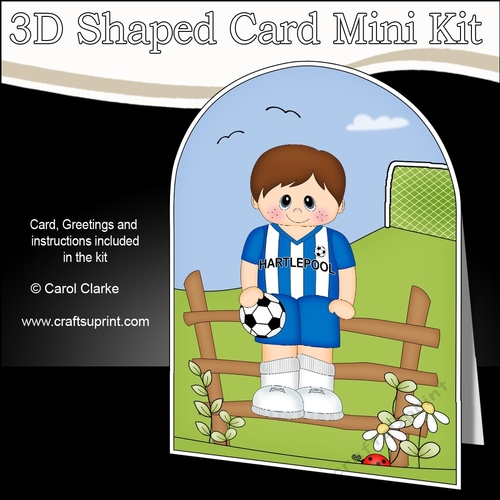 3D Shaped Card Kit - Little Footballer Plays for Hartlepool