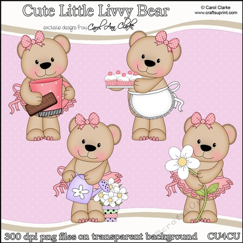Cute Little Livvy Bear - CU4CU Digital Clip Art Set