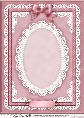 A4 Pearls, Lace and Ribbon Plain Card Base