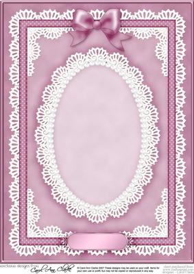 A4 Pearls, Lace and Ribbon Plain Card Base