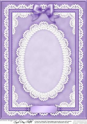 A4 Pearls, Lace and Ribbon Plain Card Base