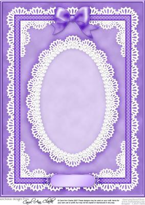 A4 Pearls, Lace and Ribbon Plain Card Base