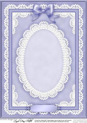 A4 Pearls, Lace and Ribbon Plain Card Base