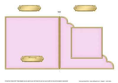 Square Cut and Fold Corner Card Plain Card Base
