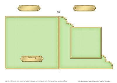 Square Cut and Fold Corner Card Plain Card Base