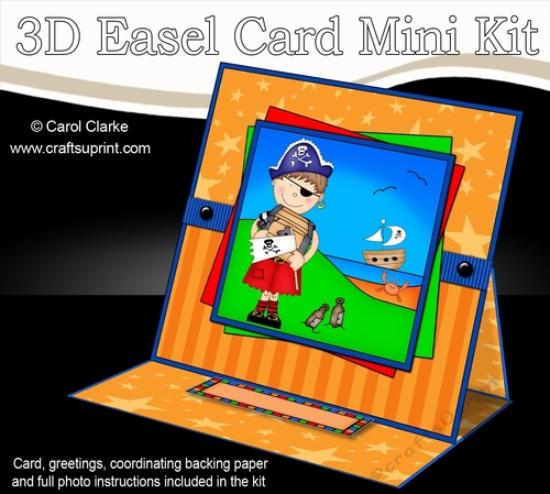 3D Easel Card Mini Kit - Cute Boyz - Joze the Pirate