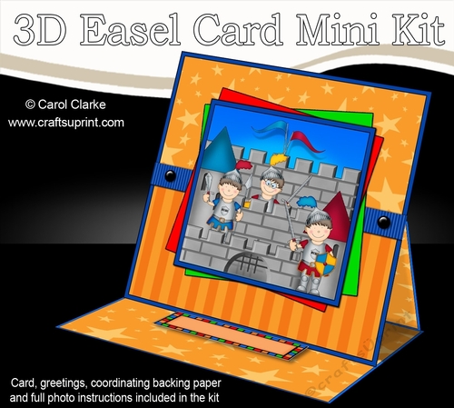 3D Easel Card Mini Kit - Cute Boyz - Knight Boriz