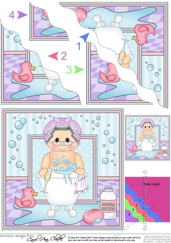 Cute Little Bathtub Older Lady - Wavey Corner Stacker