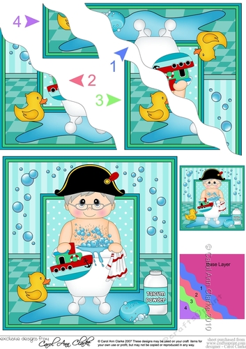 Cute Little Bathtub Older Man - Wavey Corner Stacker