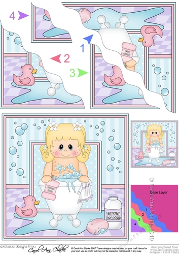 Cute Little Bathtub Girl - Wavey Corner Stacker