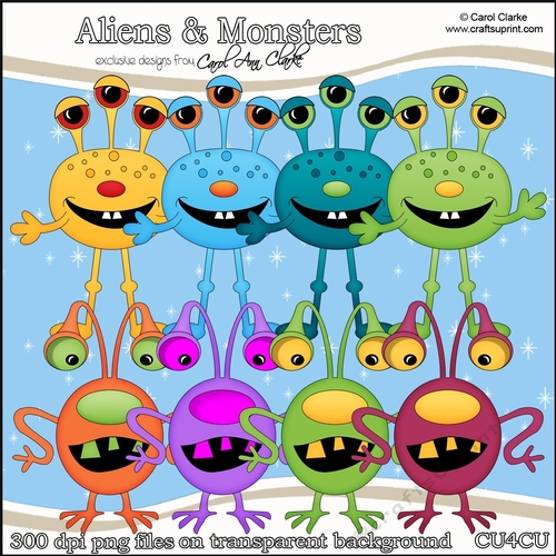 Aliens & Monsters - CU4CU Digital Clip Art Set