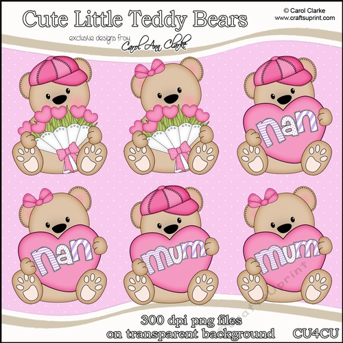 Cute Little Teddy Bears - CU4CU Digital Clip Art Set