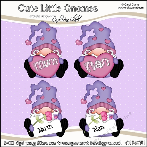 Cute Little Mothers Day/Birthday Gnomes - CU4CU Digital Clip Art Set