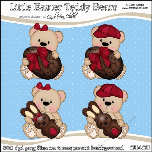 Cute Little Easter Teddy Bears - CU4CU Digital Clip Art Set