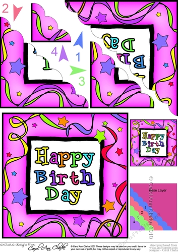 Happy Birthday - Scalloped Corner Stacker