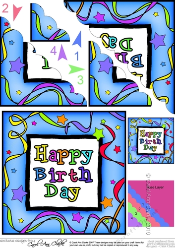 Happy Birthday - Scalloped Corner Stacker