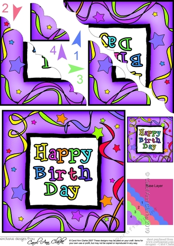 Happy Birthday - Scalloped Corner Stacker
