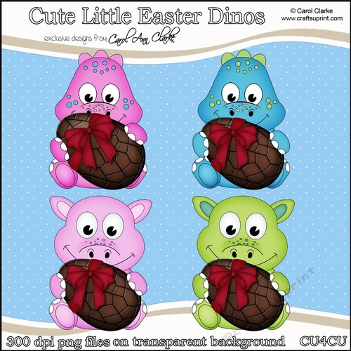 Cute Little Easter Dinos - CU4CU Digital Clip Art Set