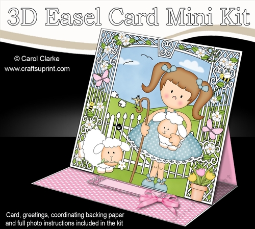 3D Easel Card Mini Kit - Cute Garden Girlz - Liz