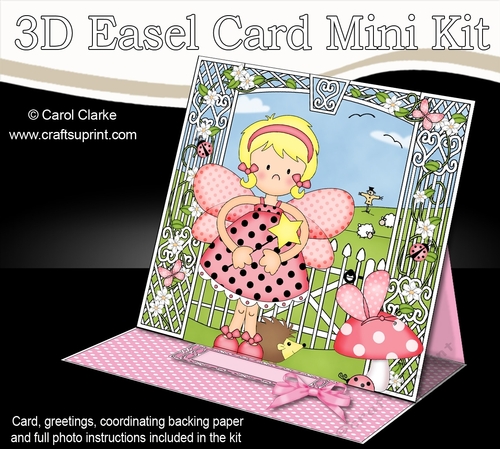 3D Easel Card Mini Kit - Cute Garden Girlz - Fiz Fairy