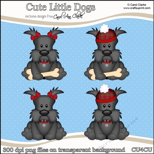Cute Little Scottie Dogs - CU4CU Digital Clip Art Set