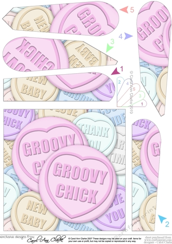 Groovy Chick Sweet Heart - Fan Pyramage Topper