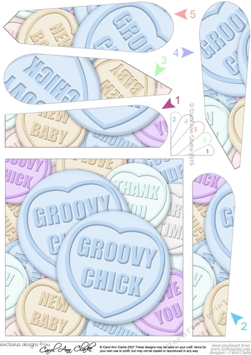 Groovy Chick Sweet Heart - Fan Pyramage Topper