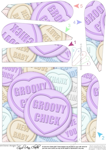 Groovy Chick Sweet Heart - Fan Pyramage Topper