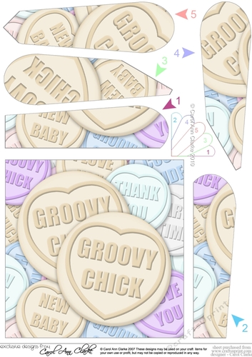 Groovy Chick Sweet Heart - Fan Pyramage Topper