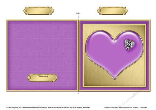 Romantic Enamel Heart - Cut and Fold Card 