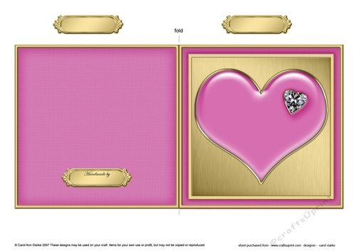 Romantic Enamel Heart - Cut and Fold Card 