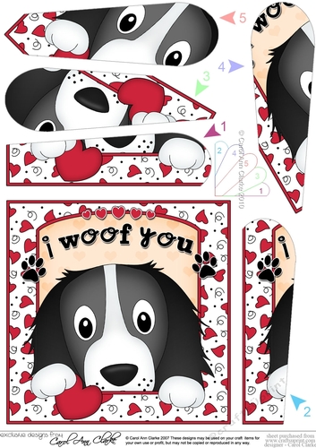 Fan Pyramage Topper - Love, Romance, Valentine- Little Springer Spaniel Dog