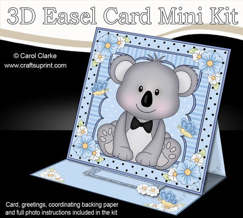 3D Easel Card Mini Kit - Cute Little Koala Bear