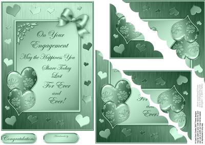 Elegant Romance Engagement Quick Card Corner Side Stacker