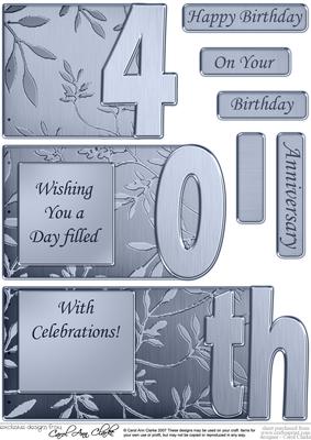 40th Elegant Metallic Book Sheet