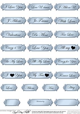 Metallic Love and Romance Greetings Text Plates