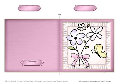 Flowers and Butterflies Cut and Fold Quick Card