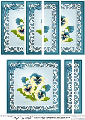 Pansy on Butterfly Lace Quick Card with Side Stacker Topper