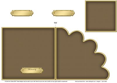Cut and Fold Shell Corner Card Plain Card Base