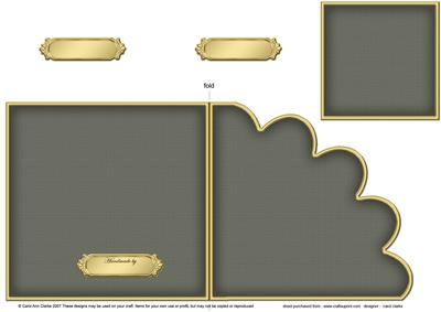 Cut and Fold Shell Corner Card Plain Card Base