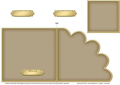 Cut and Fold Shell Corner Card Plain Card Base