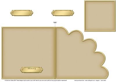 Cut and Fold Shell Corner Card Plain Card Base