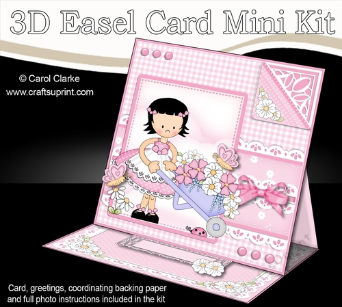 3D Easel Card Mini Kit - Pretty in Pink - Cute Girlz