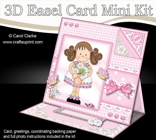 3D Easel Card Mini Kit - Pretty in Pink - Cute Girlz