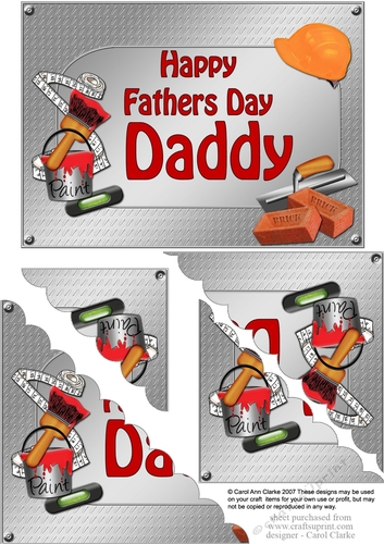  5x7 Handyman Tools - Happy Fathers Day Daddy Scallop Corner