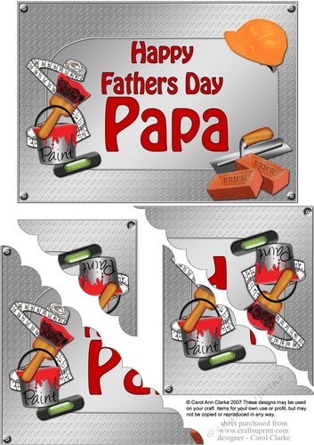  5x7 Handyman Tools - Happy Fathers Day Papa Scallop Corner