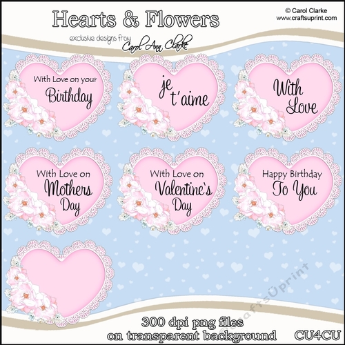 Hearts & Flowers - CU4CU Digital Clip Art Set