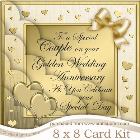 8 x 8 Golden Wedding Anniversary Kit with Scalloped Corners