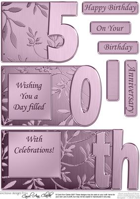 50th Elegant Metallic Book Sheet